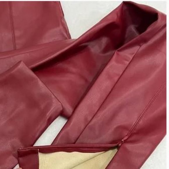 The Row Real Black Leather Pants MINT Shape + BONUS NEW ZARA Red Leather Pants - Picture 9 of 9